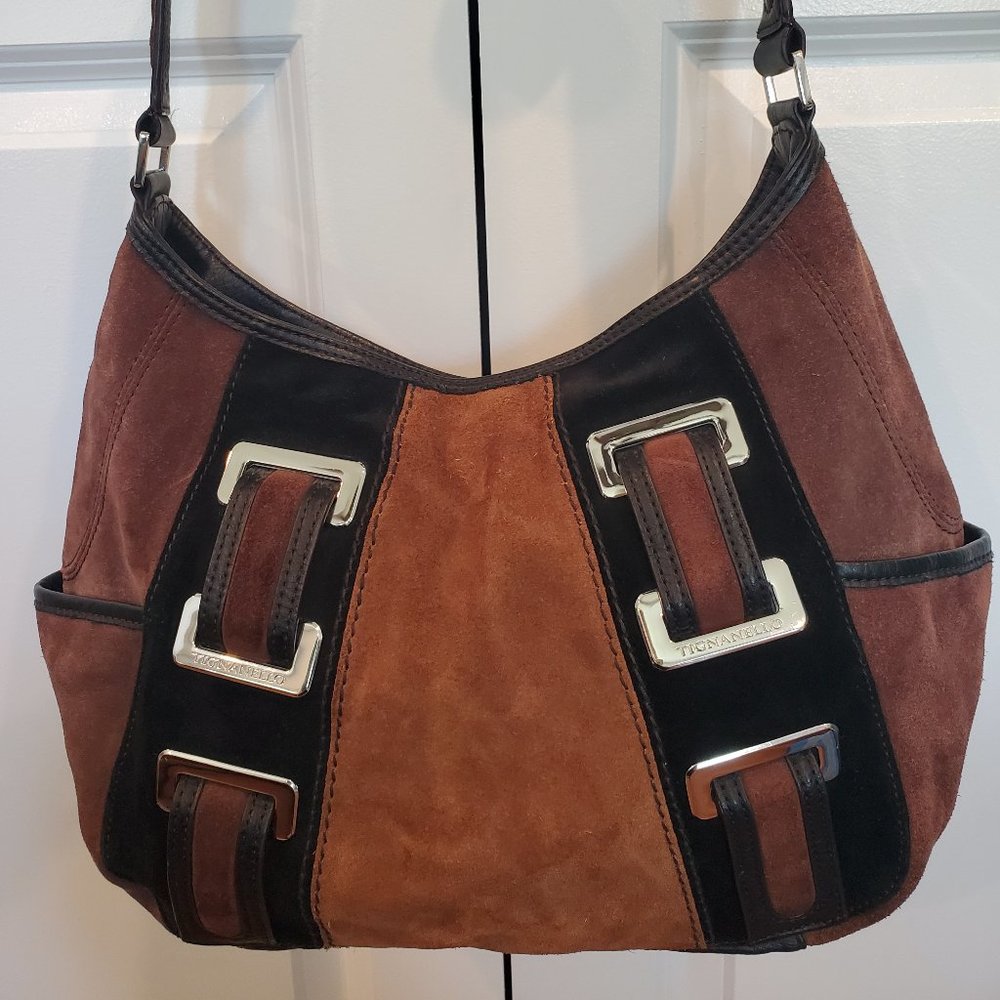 Tignanello Suede Hobo Bag in Excellent Condition